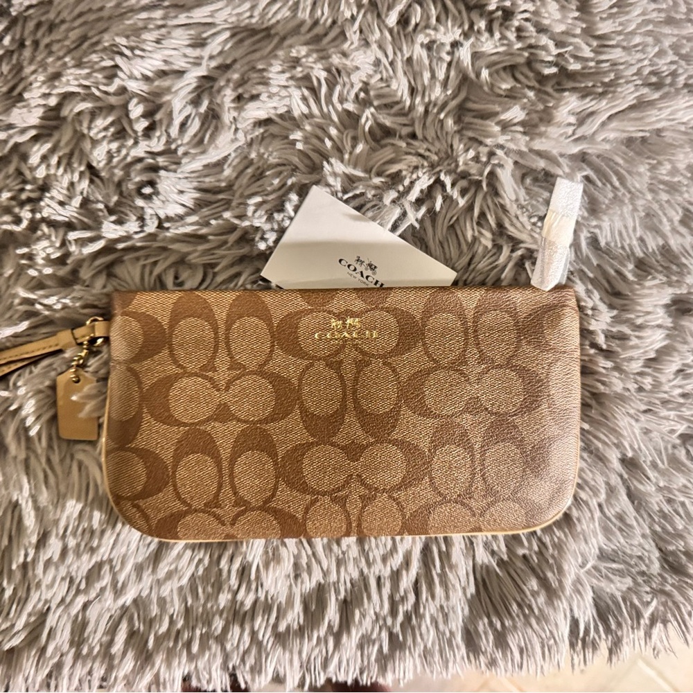 Coach Brown Signature Wristlet - Picture 2 of 5